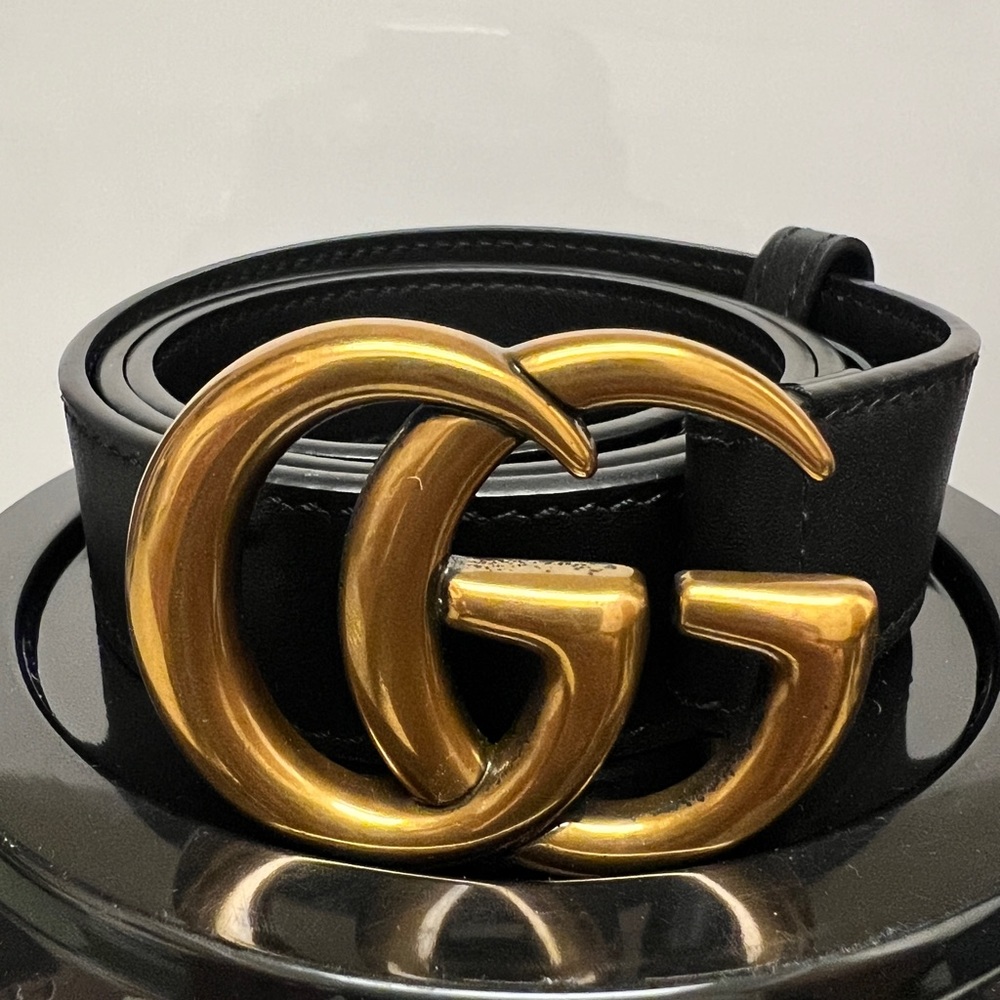 Gucci GG Marmont Logo Classic Belt Smooth Leather Medium 1" width size
